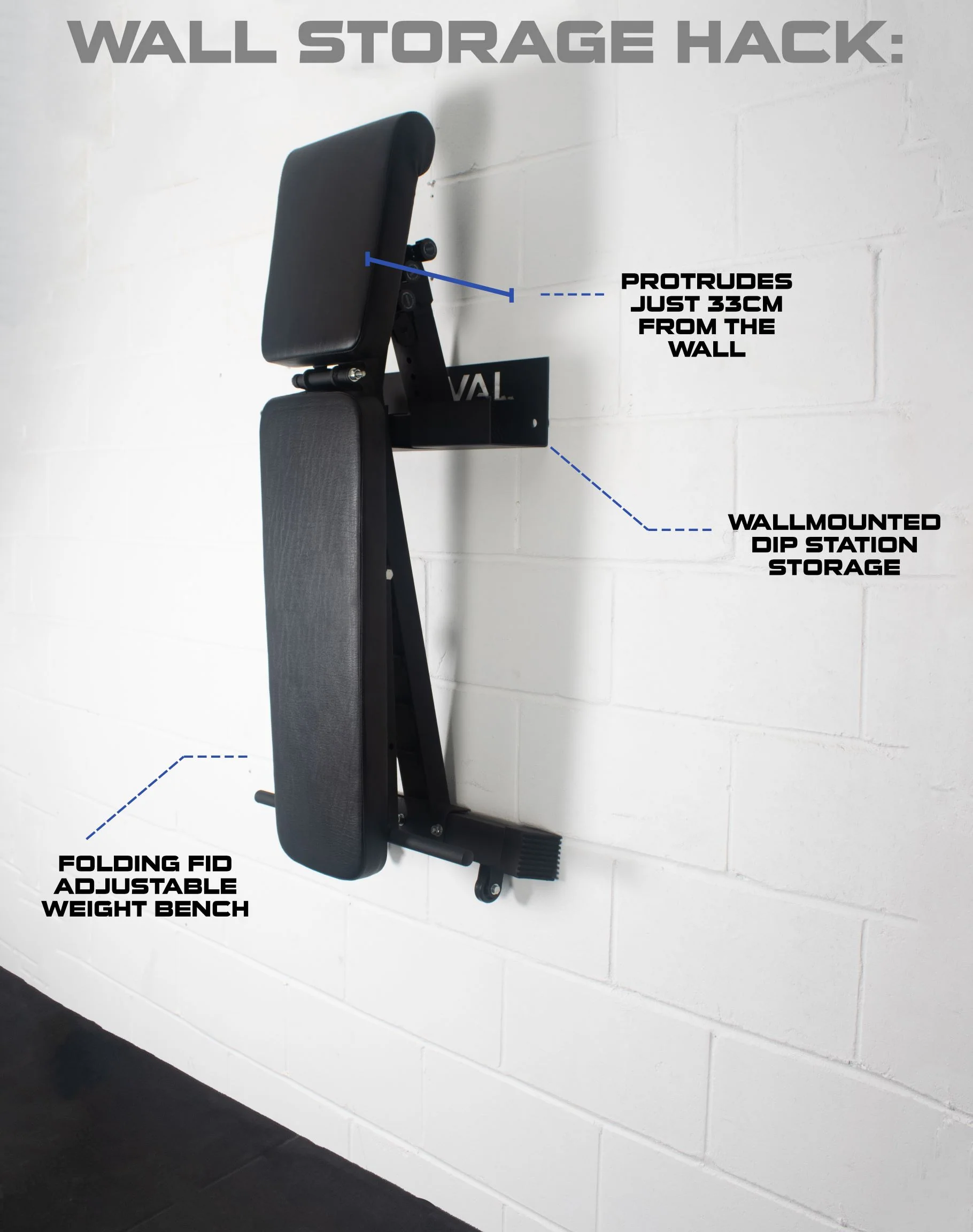 Rival Folding FID Adjustable Weight Bench - Image 5