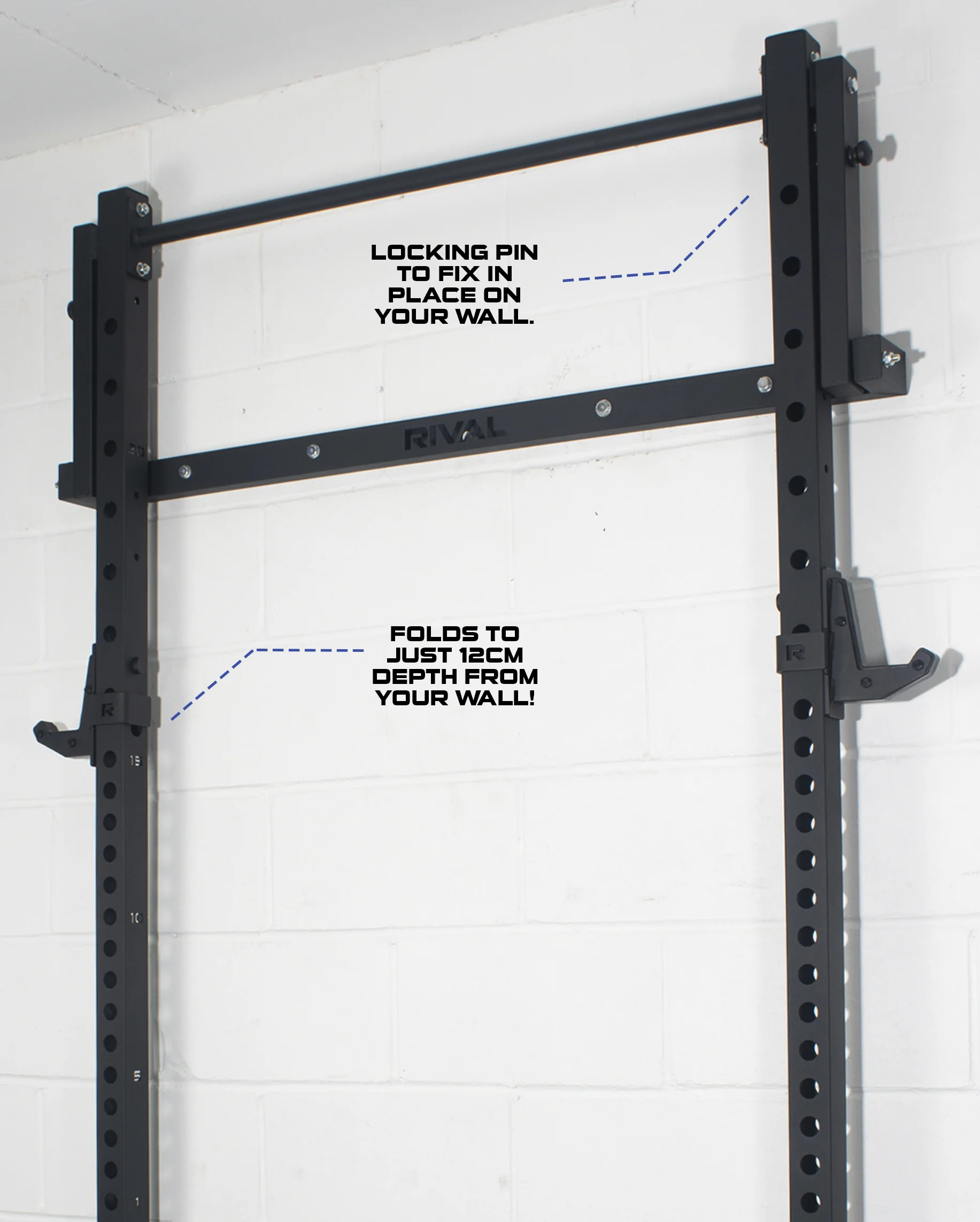 Rival J-1 Series Folding Wall Mount Rack - Image 5