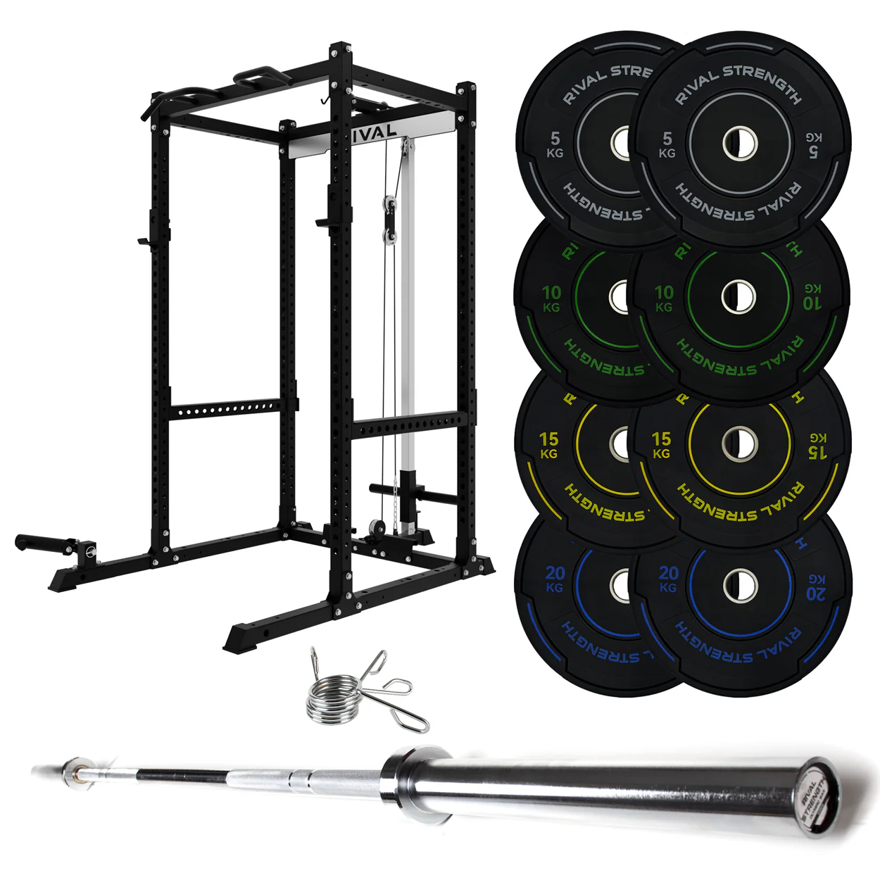 J-3 Series Power Rack with Cable System, Weight Plate, Barbell and Bench Set - Image 13