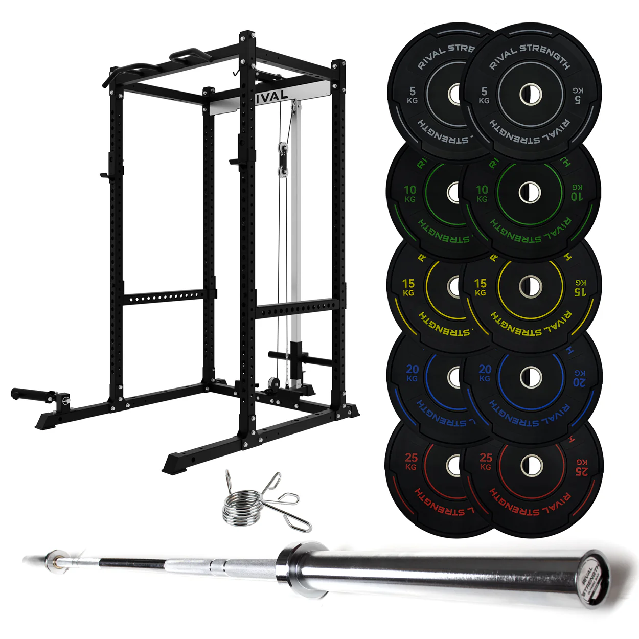 J-3 Series Power Rack with Cable System, Weight Plate, Barbell and Bench Set - Image 15
