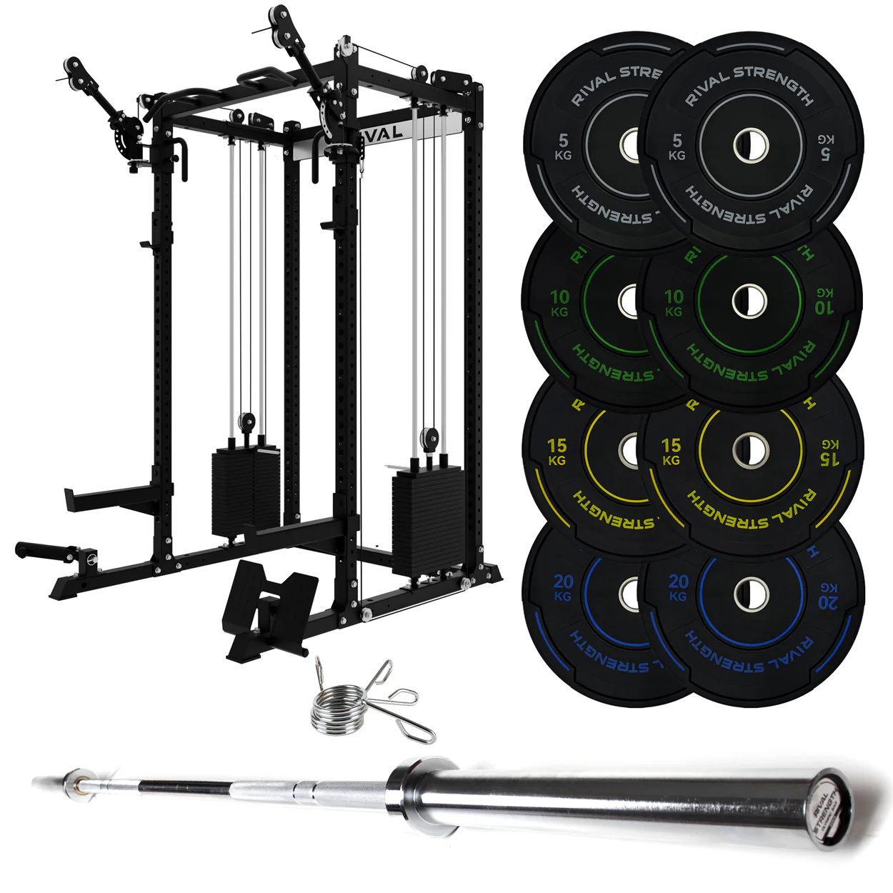 J-3 Series Power Rack with Cable System, Weight Plate, Barbell and Bench Set - Image 24