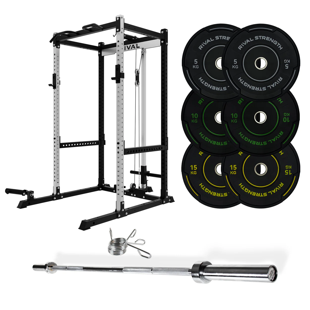 J-3 Series Power Rack with Cable System, Weight Plate, Barbell and Bench Set - Image 26