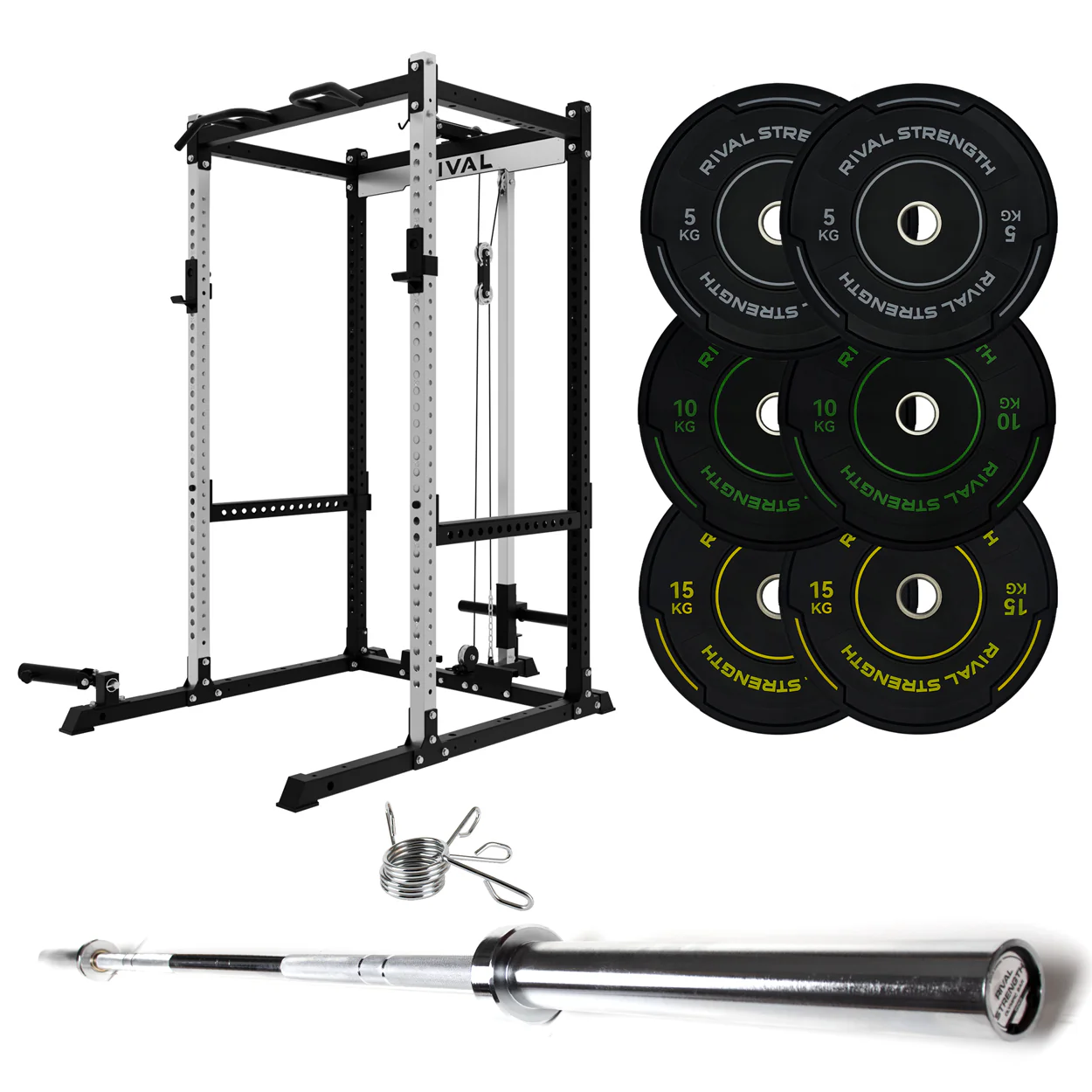 J-3 Series Power Rack with Cable System, Weight Plate, Barbell and Bench Set - Image 28