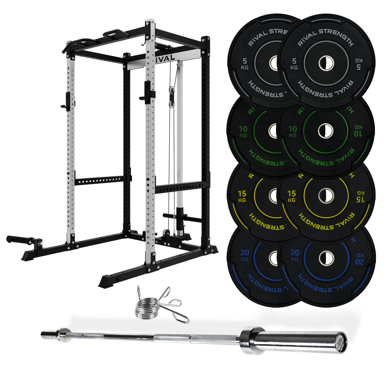 J-3 Series Power Rack with Cable System, Weight Plate, Barbell and Bench Set - Image 30