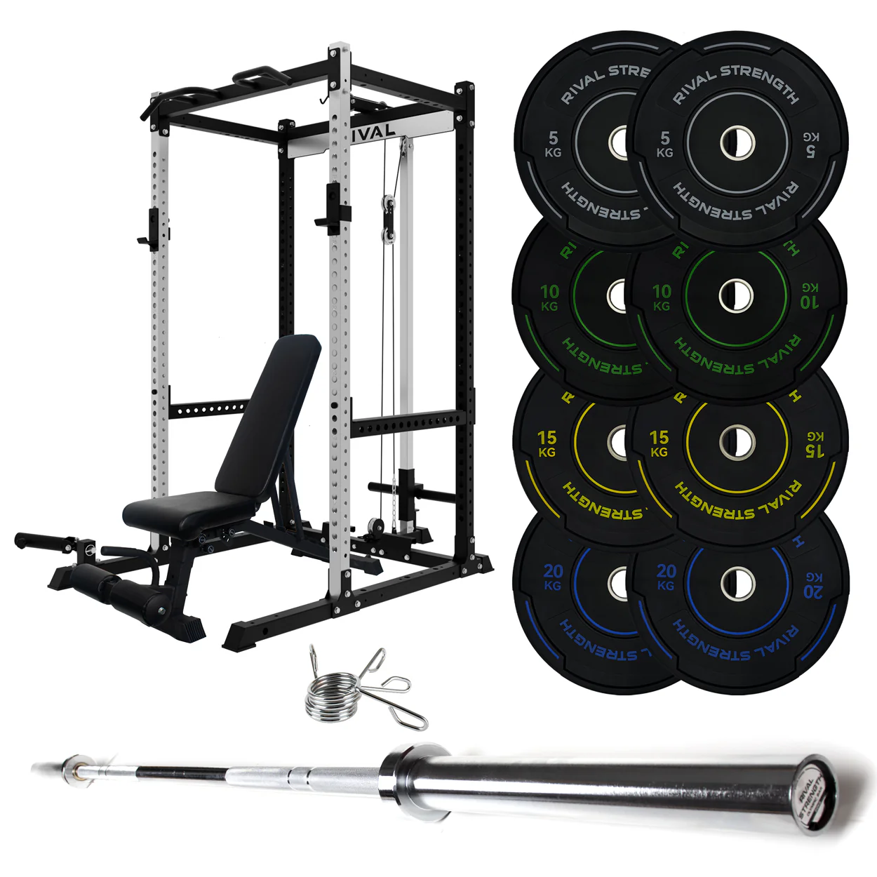 J-3 Series Power Rack with Cable System, Weight Plate, Barbell and Bench Set - Image 31