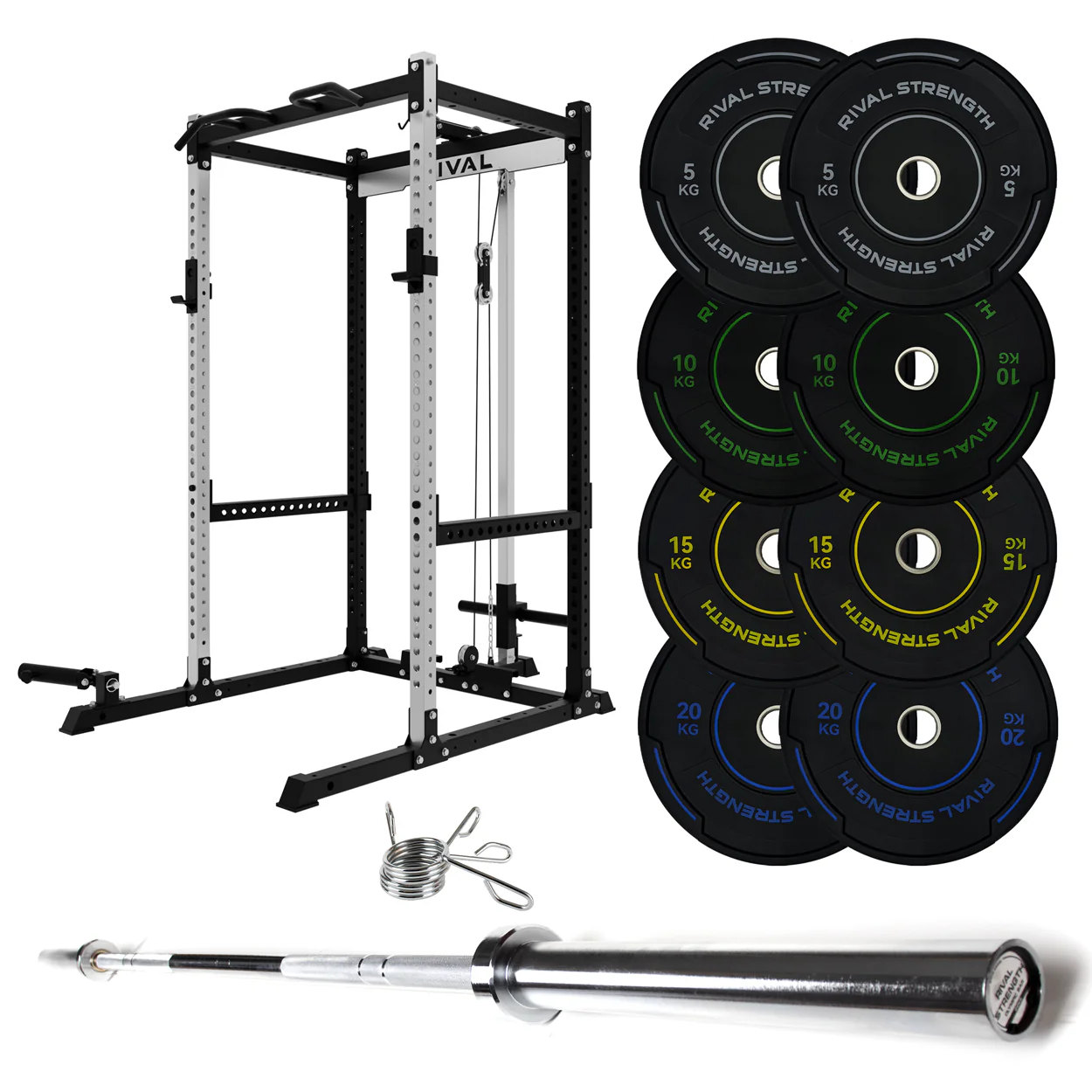 J-3 Series Power Rack with Cable System, Weight Plate, Barbell and Bench Set - Image 32