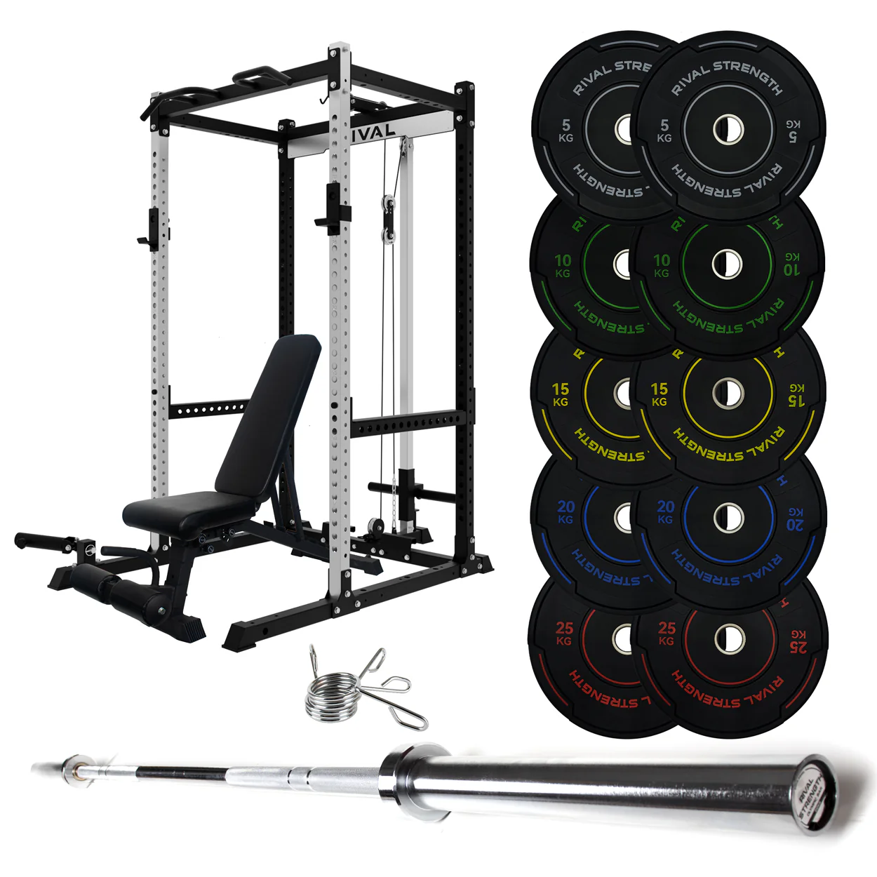 J-3 Series Power Rack with Cable System, Weight Plate, Barbell and Bench Set - Image 33