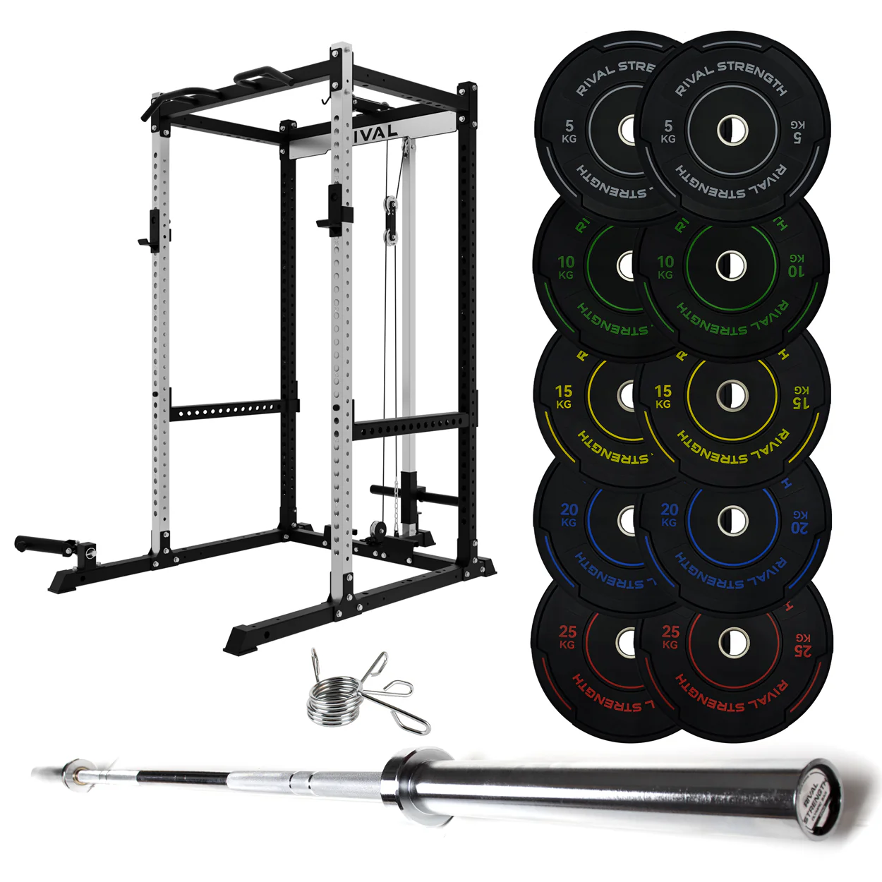 J-3 Series Power Rack with Cable System, Weight Plate, Barbell and Bench Set - Image 34