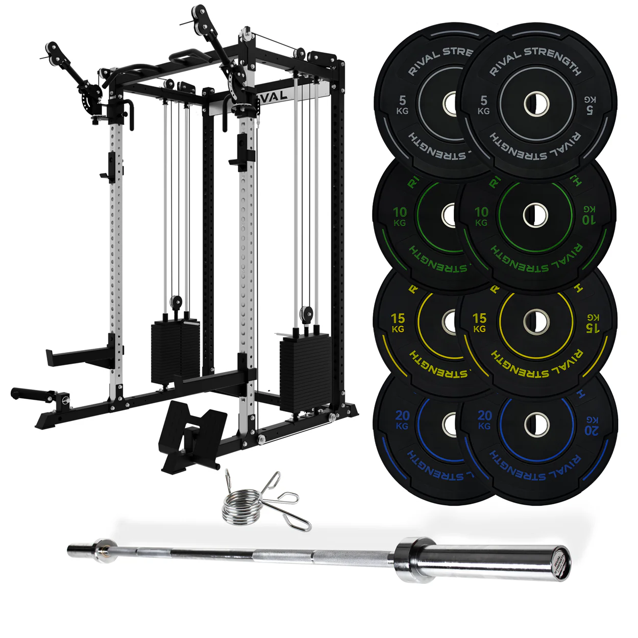 J-3 Series Power Rack with Cable System, Weight Plate, Barbell and Bench Set - Image 36