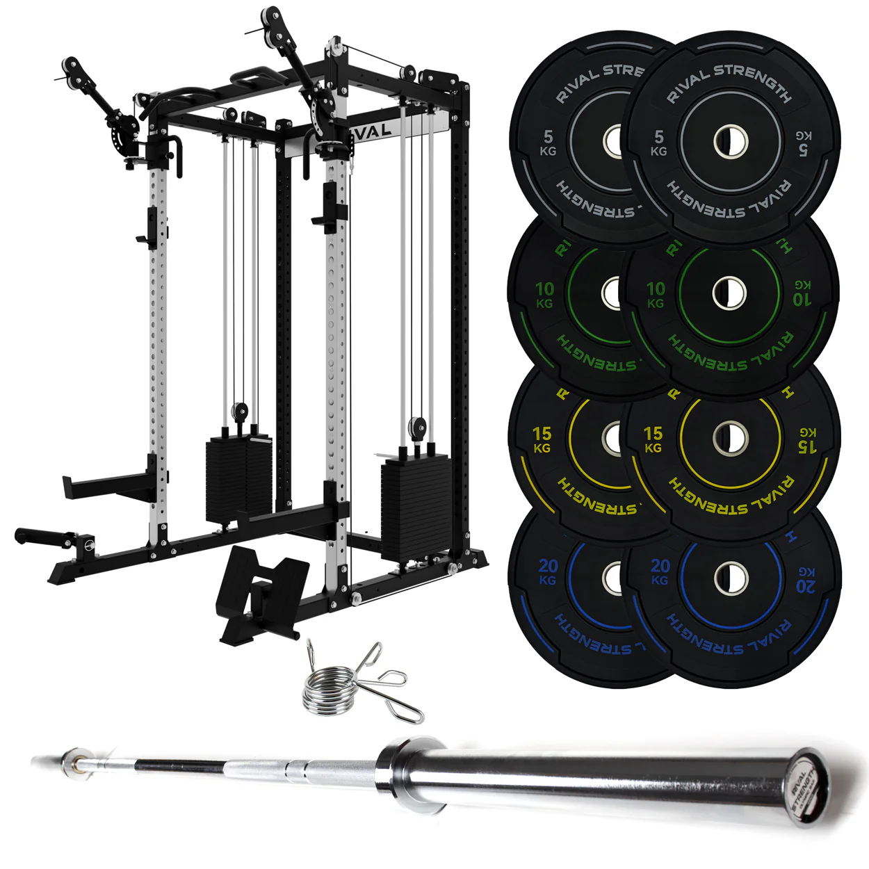 J-3 Series Power Rack with Cable System, Weight Plate, Barbell and Bench Set - Image 38