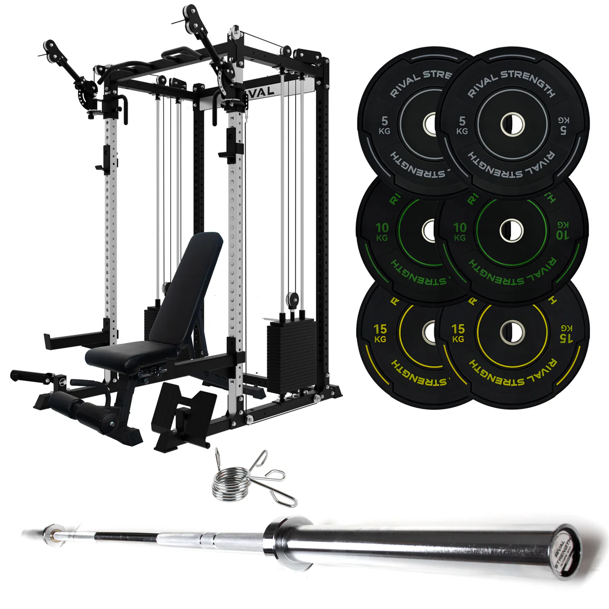 J-3 Series Power Rack with Cable System, Weight Plate, Barbell and Bench Set - Image 41