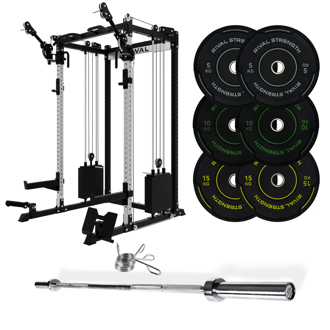 J-3 Series Power Rack with Cable System, Weight Plate, Barbell and Bench Set - Image 43