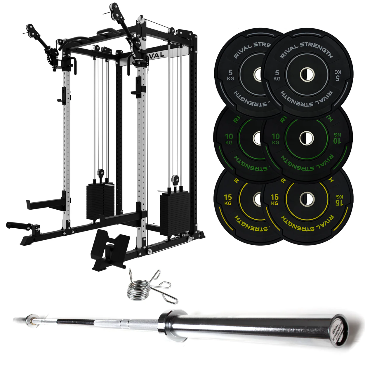 J-3 Series Power Rack with Cable System, Weight Plate, Barbell and Bench Set - Image 44