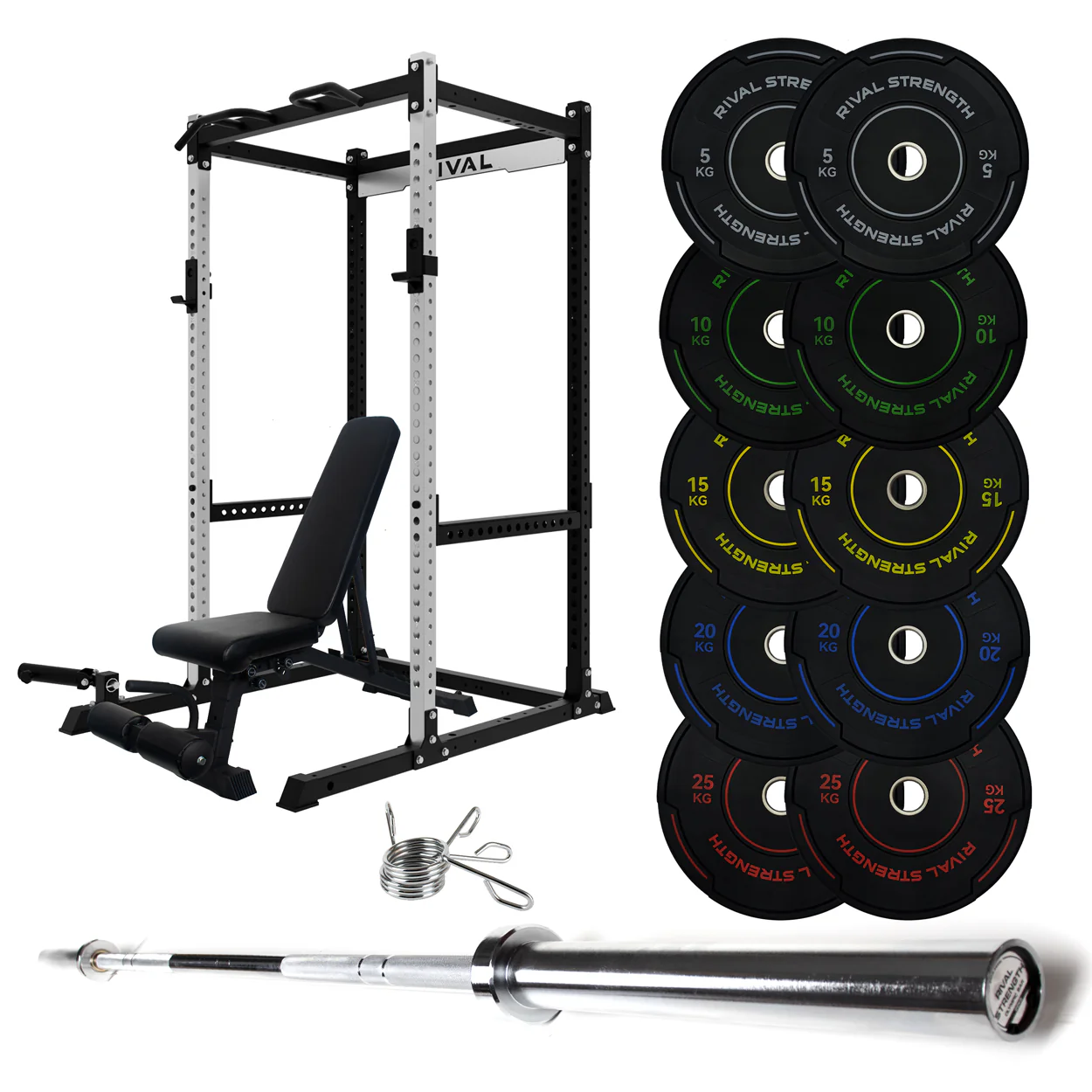J-3 Series Power Rack with Weight Plate, Barbell and Bench Set - Image 22