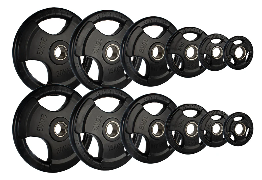 Olympic Rubber Tri-Grip Plate and Optional Barbell Sets - Image 12