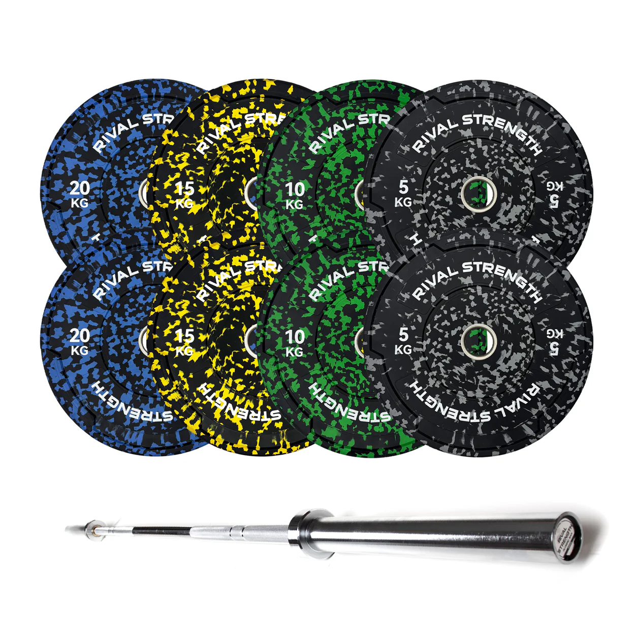 Rival Olympic Colour Splash Bumper Plate 2.0 and Optional Barbell Sets - Image 10