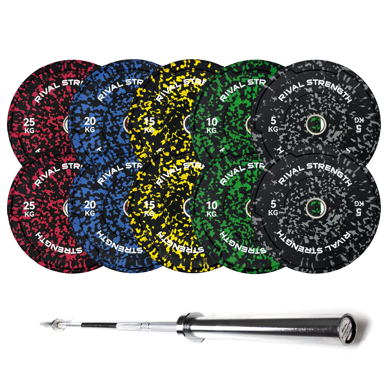 Rival Olympic Colour Splash Bumper Plate 2.0 and Optional Barbell Sets - Image 12