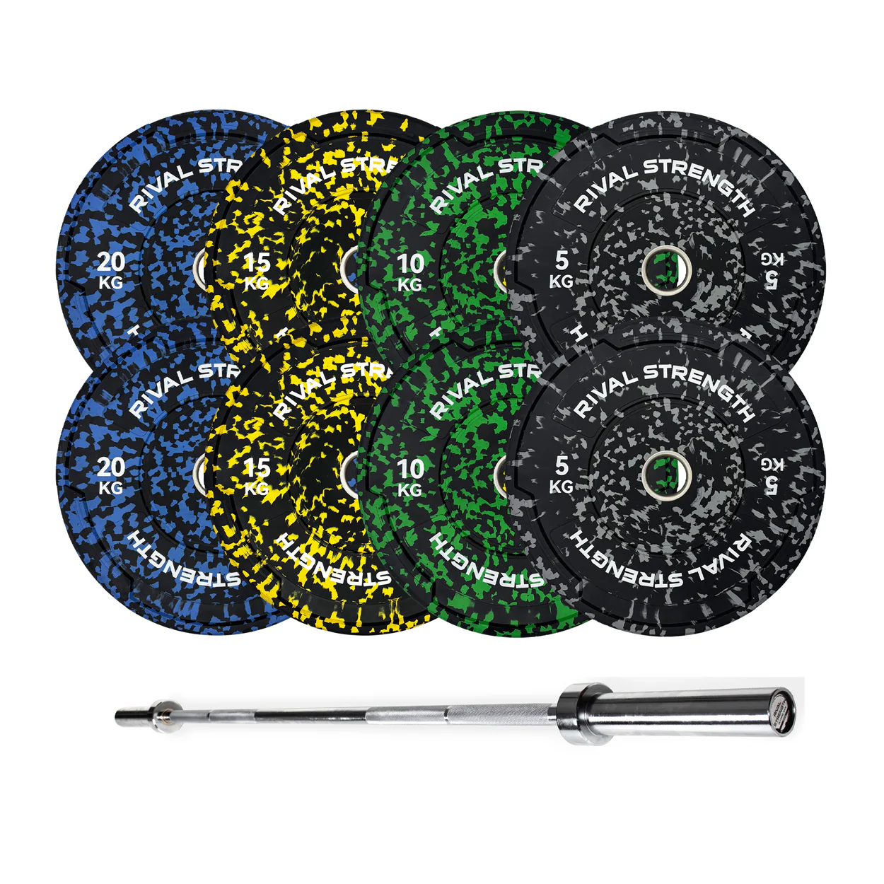 Rival Olympic Colour Splash Bumper Plate 2.0 and Optional Barbell Sets - Image 9