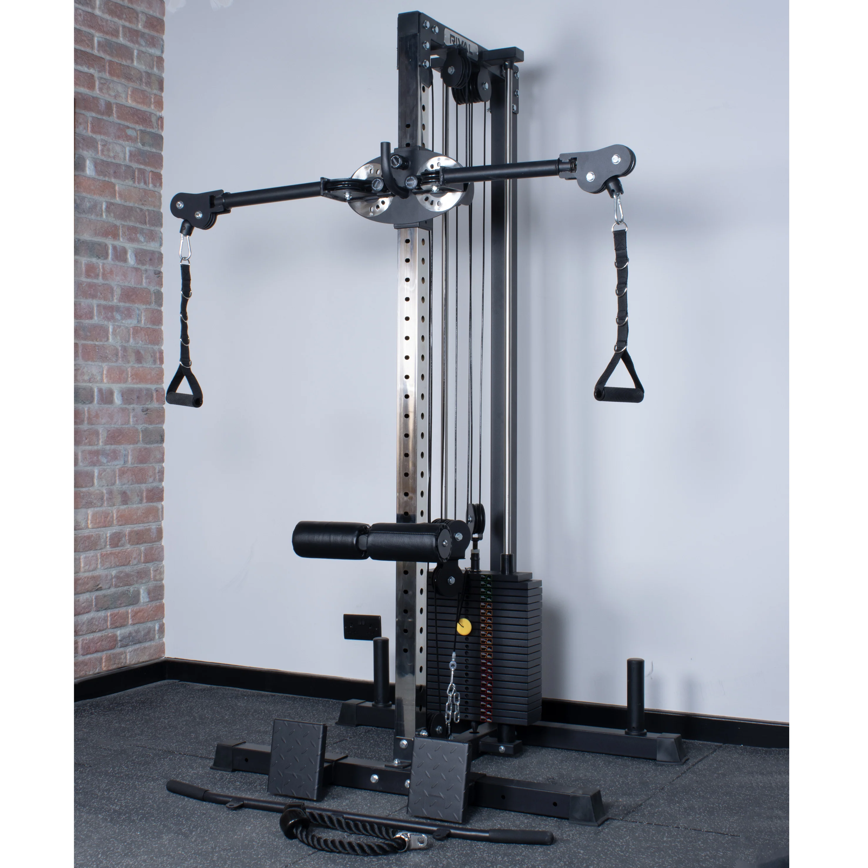 Rival Wall Mounted or Freestanding Adjustable Free Arm Functional Trainer Pulley System - 105KG Weight Stack - Image 3